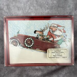 Vtg Hallmark Shoebox Greetings Christmas Cards Envelopes 16 Santa Reindeer Funny